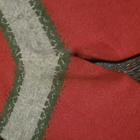 WoolRich Lambs Wool Winter Coral Heather Fair Isle 1/4 Zip Wmns 2XL Sweater Warm - Picture 5 of 16